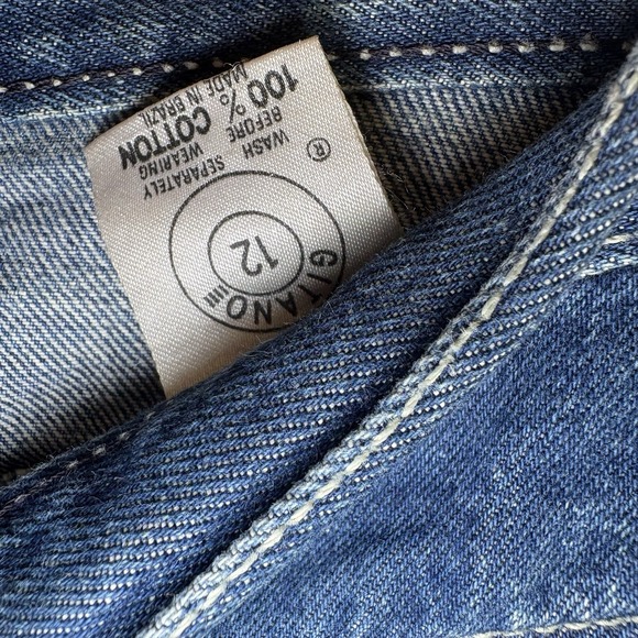 VTG 1980s GITANO 100% Cotton Denim Jean Midi Skirt Back Slit Women's Size 12 - Picture 5 of 8